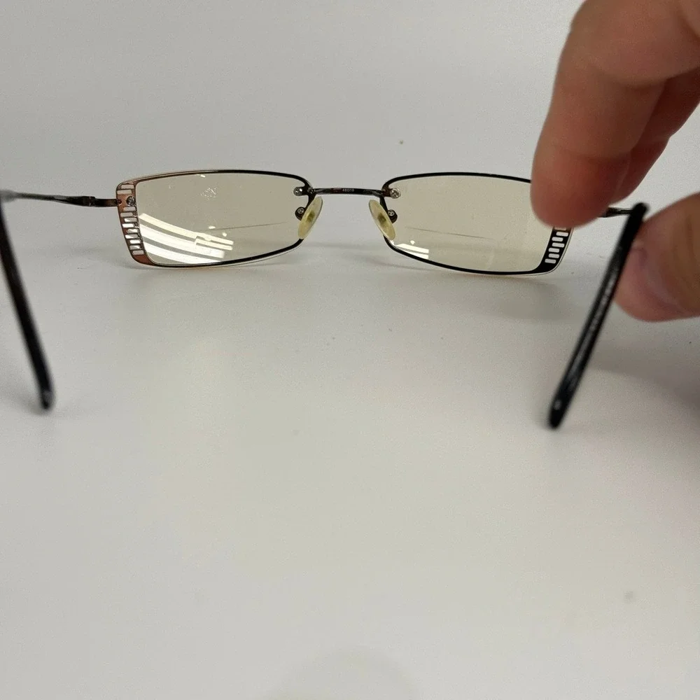 Norma Kamali 7236 Brown Eyeglass Frames Semi Rimless Rectangular  Eyewear